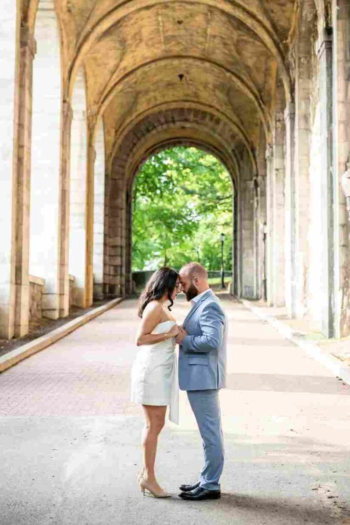 Engagement park portrait