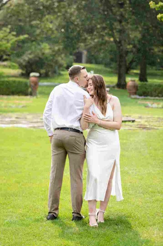 Engagement couple close