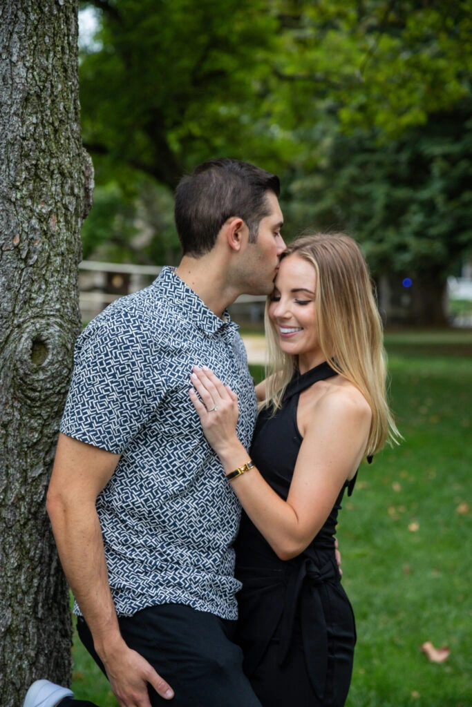 Happy couple proposal
